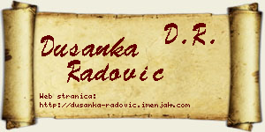 Dušanka Radović vizit kartica